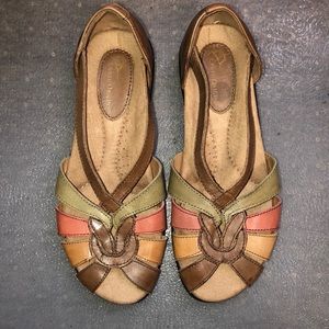 Earth Origins Multicolor Leather Sandals — Brown, Olive, Coral, Tan
